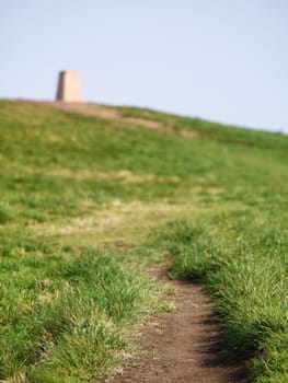 Trail on the hill  toward landmark