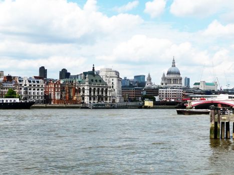 View of St Pauls from across the River Thames.