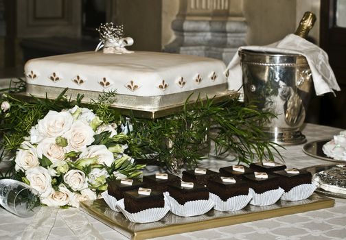 Wedding cake setting during typical Maltese Wedding