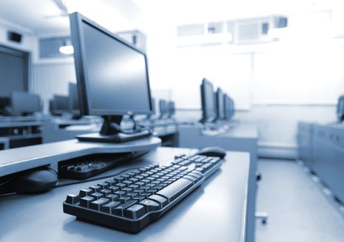 workplace room with computers