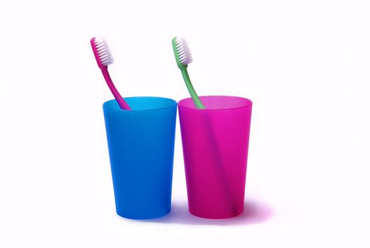 Toothbrushes in color holders
