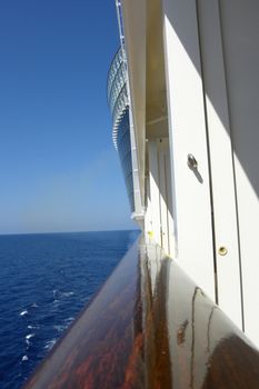 Superb view from a ship over the ocean