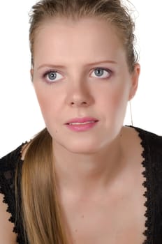 Closeup portrait of a beautiful young woman