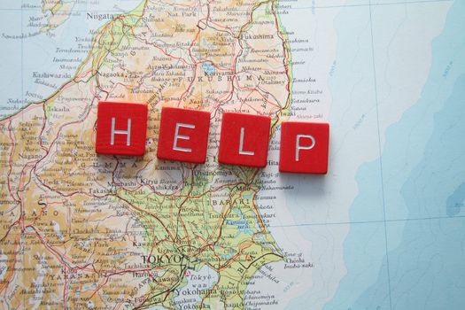 Help Japan in red letters on map of Japan Dowload will be donated to Japan
