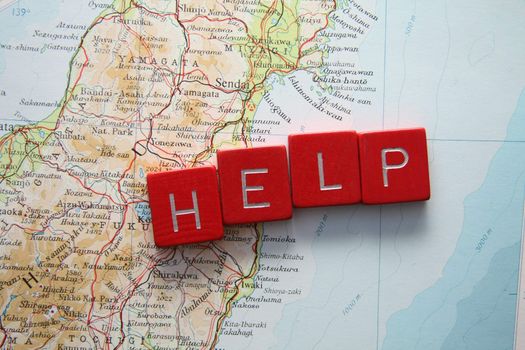 Help Japan in red letters on map of Japan Dowload will be donated to Japan