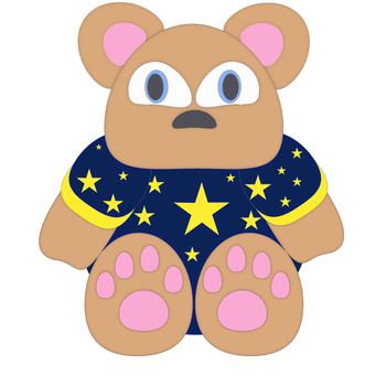 a cute bear with a star tee shirt on