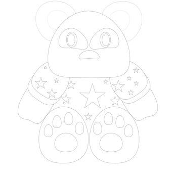 a childs colouring page a bear