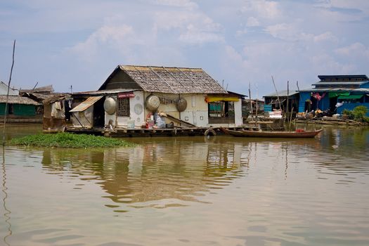 Floating Village on lake. Cambodia. Siem Reap