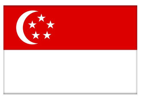 Republic of Singapore Flag Illustration