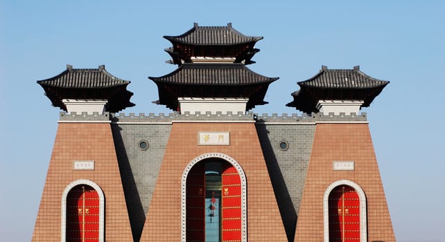 China gate,also known as China Gate the Civilized,located at the Yaomiao Temple area,Shannxi,China,is 50 meters high,which is regarded as the Highest Gate in the world.