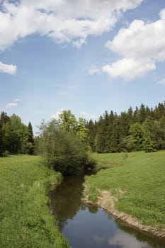 View of a small river in a sunny day