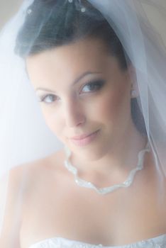 Bride under veil. Soft and smooth.