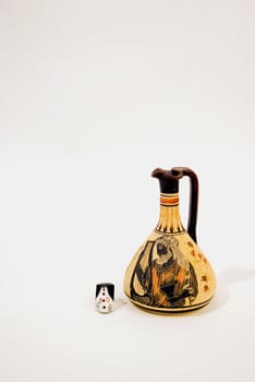 Amphora shaped vase stylized and isolated on a white background