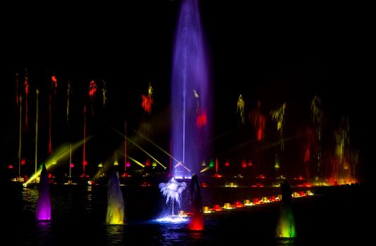 Multicolor light Fountain in Wroclaw