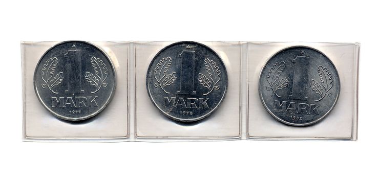 Collection of 1 Mark coins from the DDR (East Germany) - Note: no more in use since german reunification in 1990