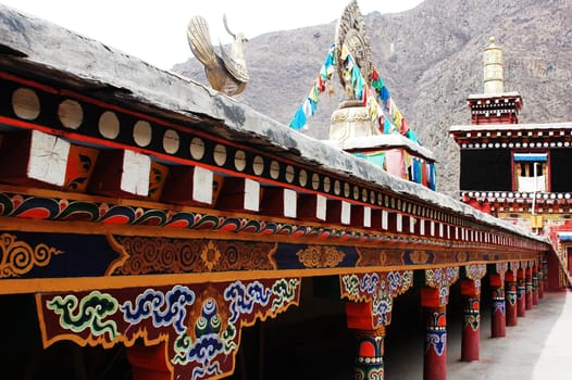 Scenery of a famous Tibetan lamasery in west Sichuan,China