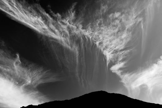 It is very beautiful clouds and mountain.