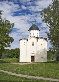 White stone russian ancient orthodox church