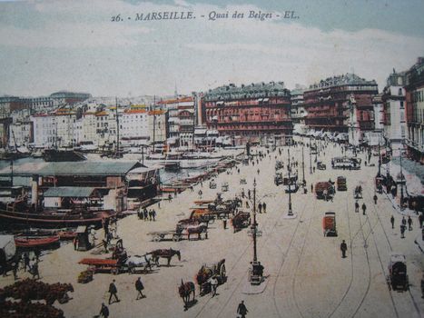 vintage postcard of Marseille in south France