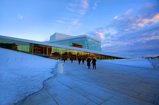 The Oslo Opera House is the home of The Norwegian National Opera and Ballet, and the national opera theatre in Norway. It is the largest cultural building constructed in Norway since Nidarosdomen ca 1300. Taken on March 14, 2011 in Oslo, Norway