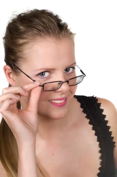 Closeup portrait of a beautiful young woman