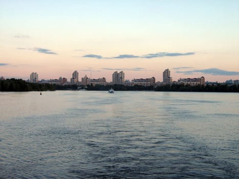 Dnepr. City landscape of the Kiev, Ukraina.