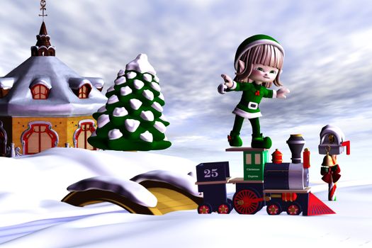 Christmas helper goes with the Christmas Express