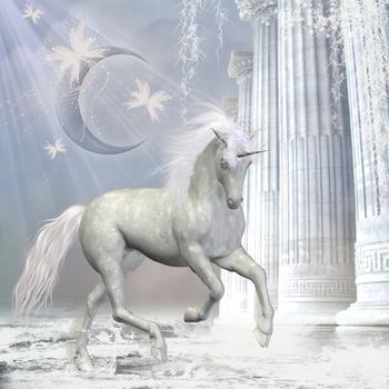 a white unicorn on the way to freedom