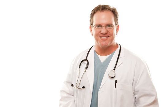 Smiling Male Doctor Isolated on a White Background.