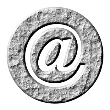 3d stone email symbol isolated in white