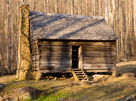 Ancient wooden house in the Smoky Mountains