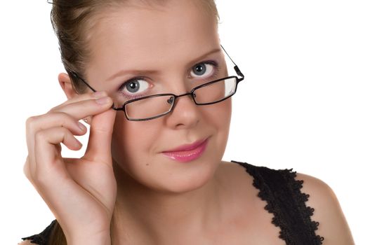 Closeup portrait of a beautiful young woman