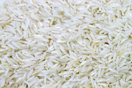 Macro background of white rice. Shot in studio.