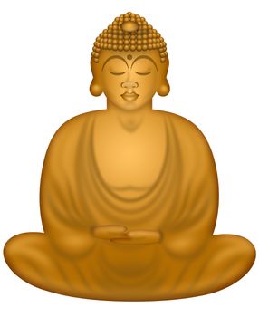 Zen Buddha in Sitting Lotus Position Illustration