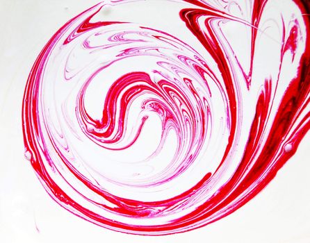 Red paint splashed over white background