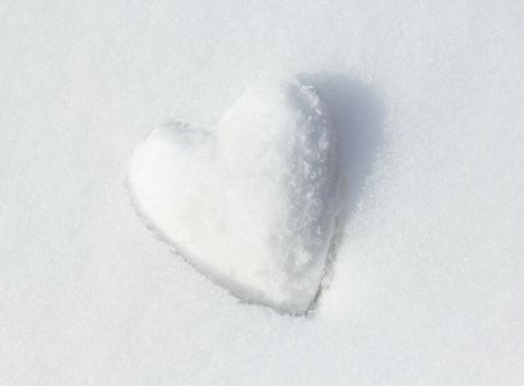 Snow Heart. Shallow depth of field.