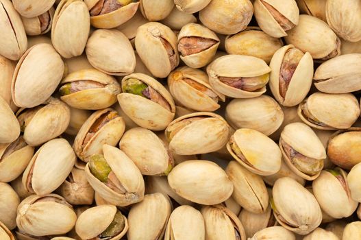 top view of roasted pistachios in natural light