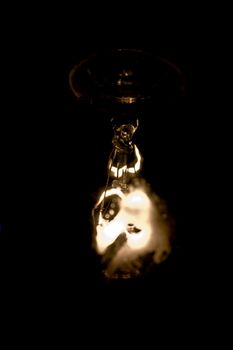 light bulb with black background