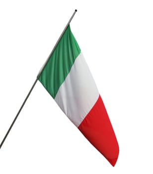 The national Italian flag of Italy (IT) - isolated over white background