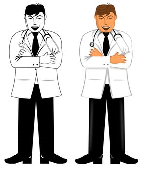 Doctor Standing with Folded Arms and Stethoscope