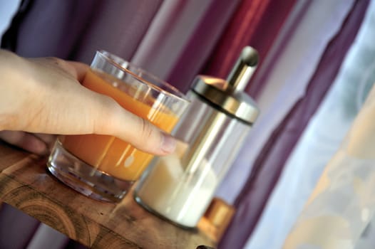 Fresh orange juice for the breakfast