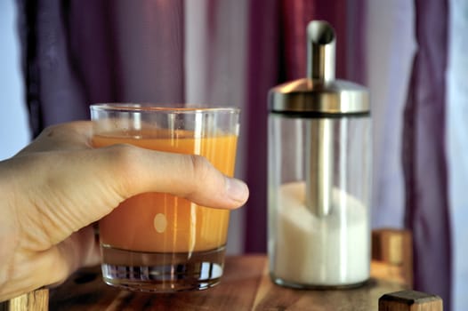 Fresh orange juice for the breakfast