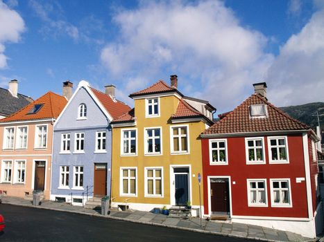 colourful houses in Bergen