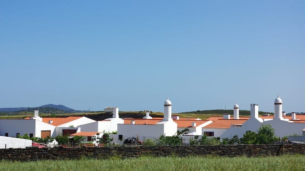 Traditional chimneys in Alentejo.