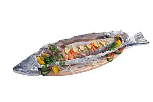 Tsarist salmon -a lox baked salmon with vegetable.