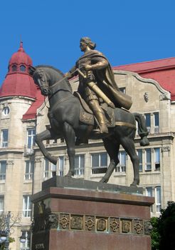 king danila monument in l'viv, ukraine