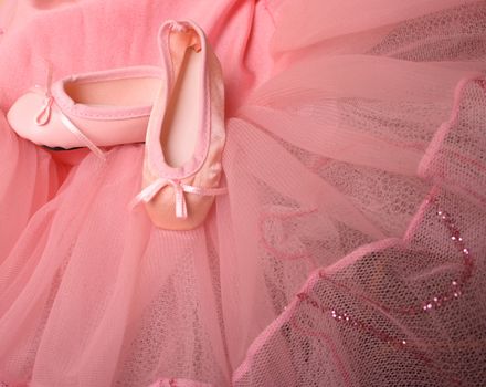 Pink Ballet costume and miniature shoes with bows