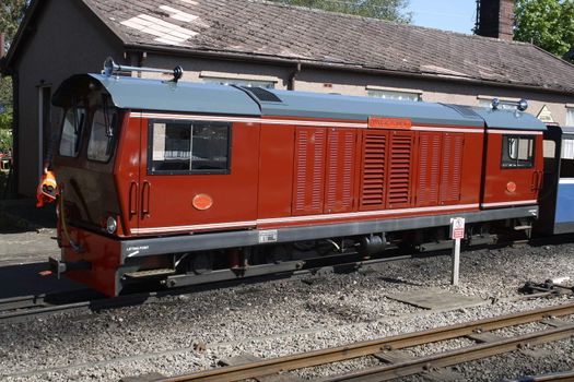 miniature diesel train used for taking tourists on trips