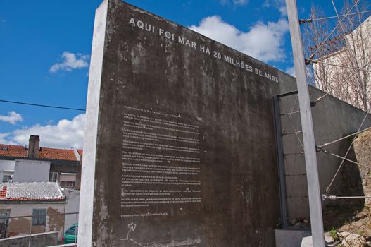 Lisbon stone with the inscription history of architecture city
