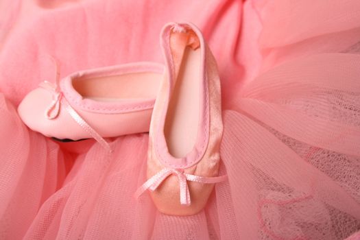 Pink Ballet costume and miniature ballet shoes